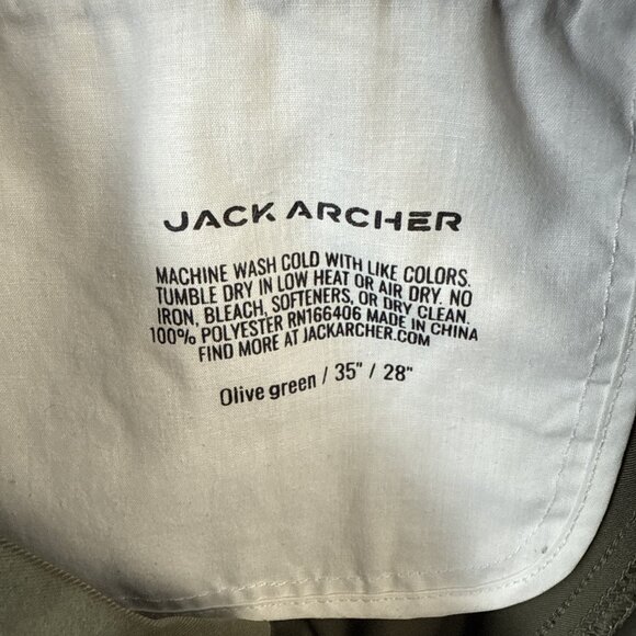 Jack Archer Pants Mens 35x28 Olive Green Jetsetter Tech Chino Performance Travel - Picture 9 of 10